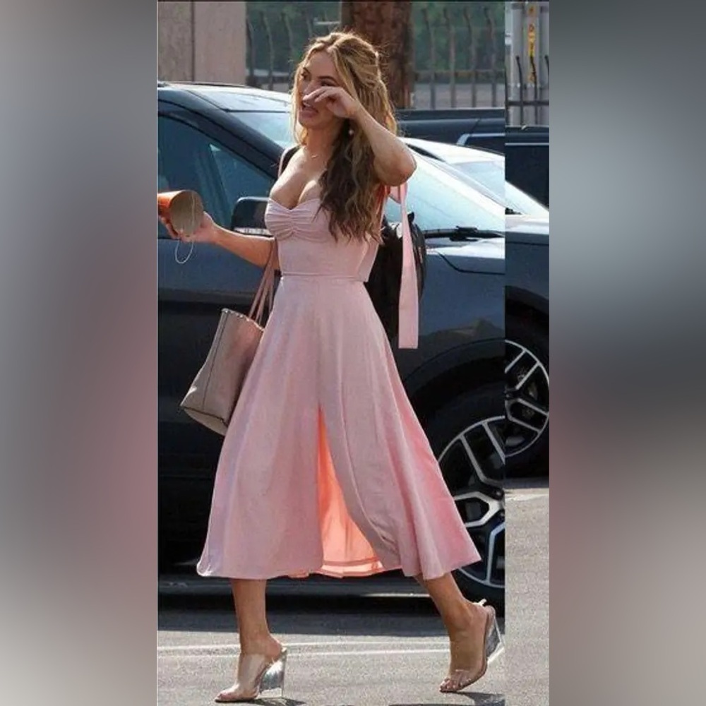 HOUSE OF CB alicia dress in blush size M